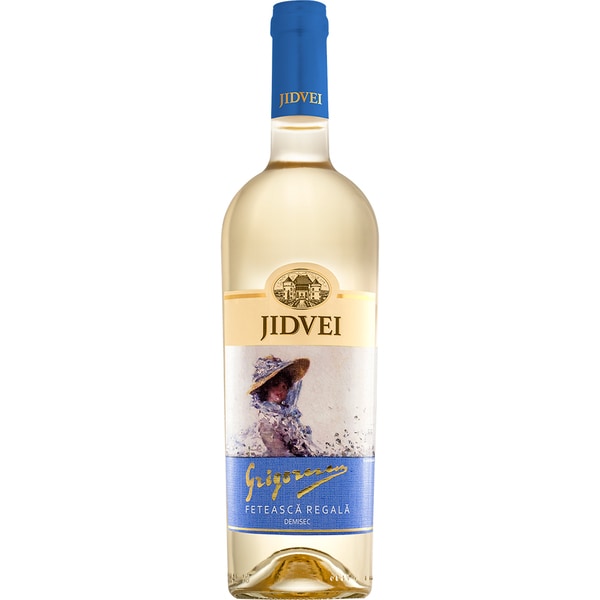 Vin alb demisec Jidvei Grigorescu Feteasca Regala 2021, 0.75L, bax 6 sticle