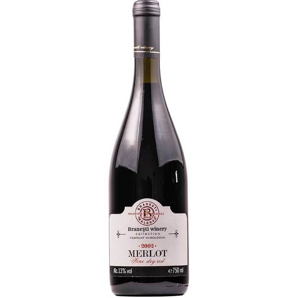 Vin rosu sec Vinaria Branesti Merlot 2002 Barique, 0.75L