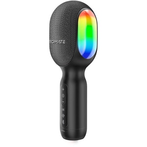 Microfon karaoke cu boxa PROMATE VocalMic, Bluetooth, RGB, negru
