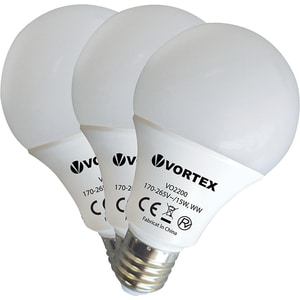 Set 3 becuri LED VORTEX VO2200, E27, 15W, 1400lm, lumina calda