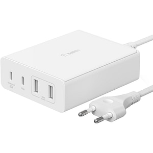 Incarcator retea BELKIN WCH010vfWH, 2xUSB-C 65W, 2xUSB-A 12W, Power Delivery (PD) 108W, GaN, alb