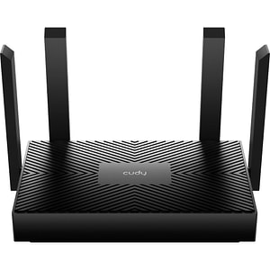 Router Wireless Gigabit CUDY WR1500 AX1500, Wi-Fi 6, Dual-Band 300 + 1201 Mbps, negru