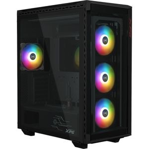 Carcasa PC XPG Battlecruiser II, USB 3.2 Type-C Gen1, fara sursa, ARGB, negru